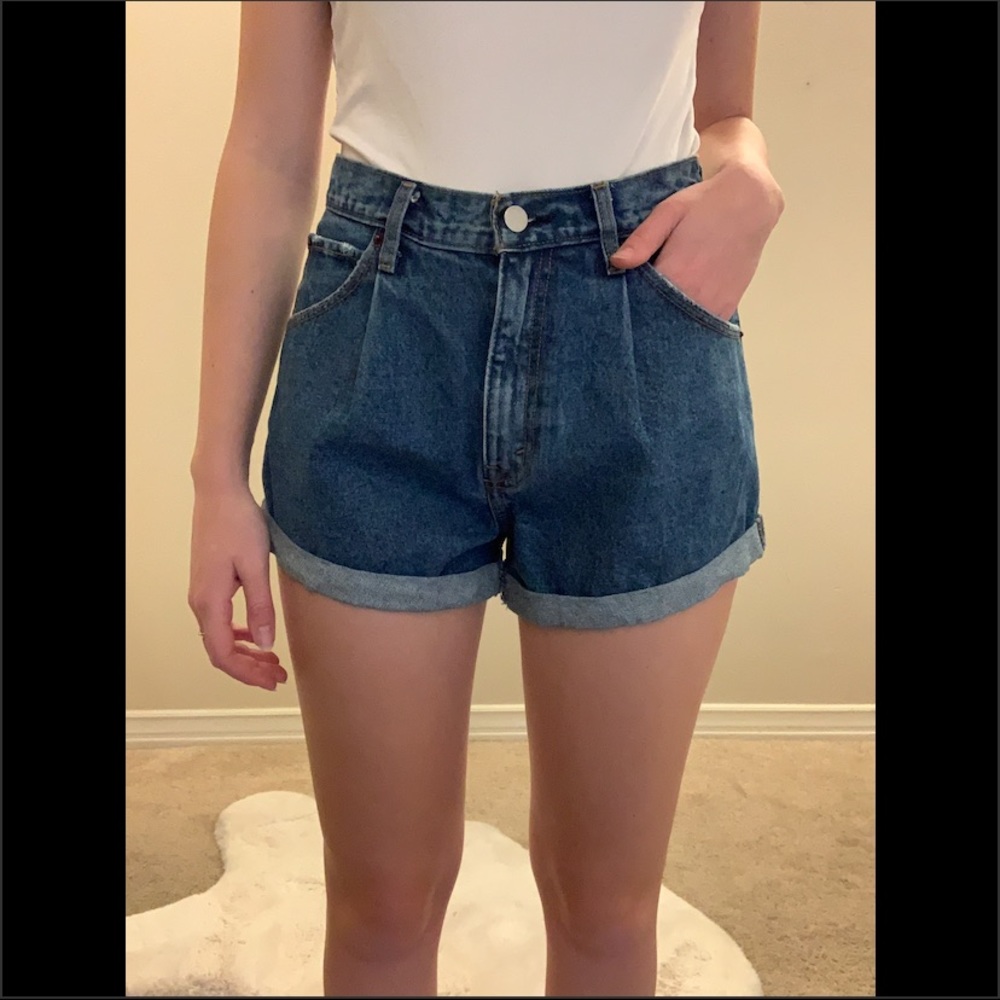 retro af jean shorts